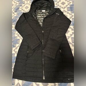 Women's Black Columbia White Out Omni Mid Hooded Jacket
